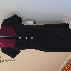 Elegant Black Dress with Button Detail By Trixxi